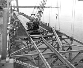 Historic photograph of the Mackinac deck construction
