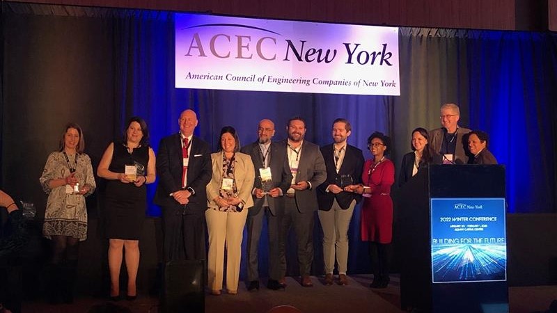 Members of our Critical Infrastructure group receiving ACEC New York's 2022 Inaugural Diversity, Equity, Inclusion & Diversity award.