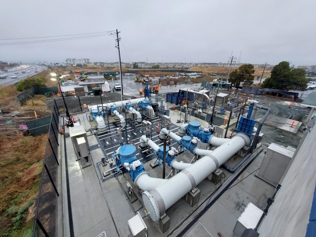 Redwood City Pump Station in operation