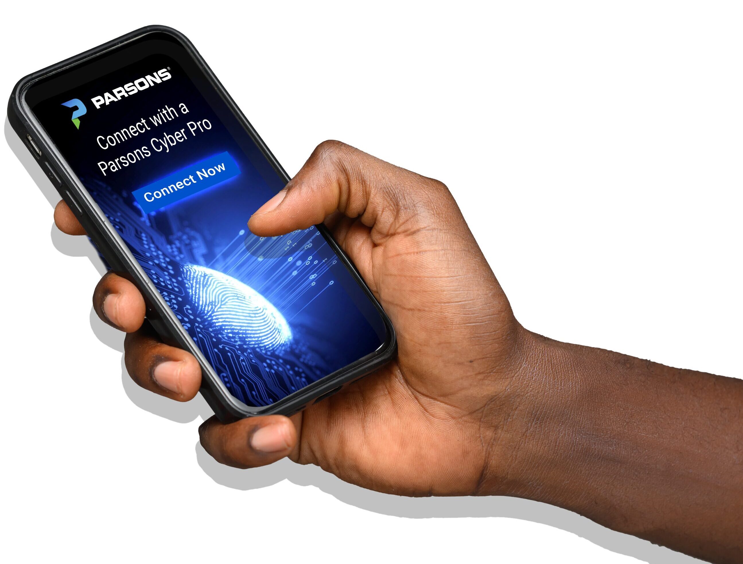 cyber hand with phone