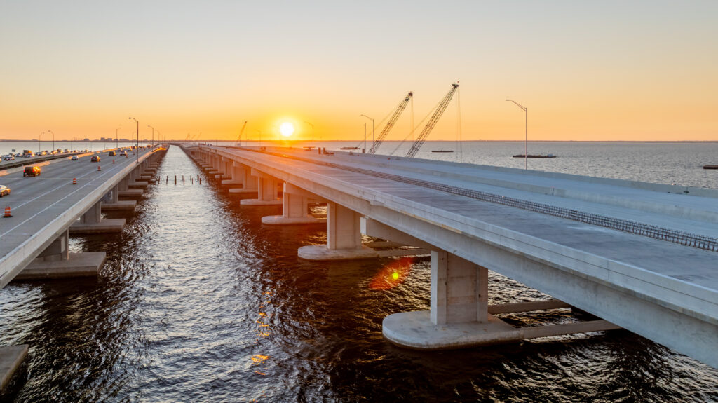 Sunset over the Howard Frankland bridge