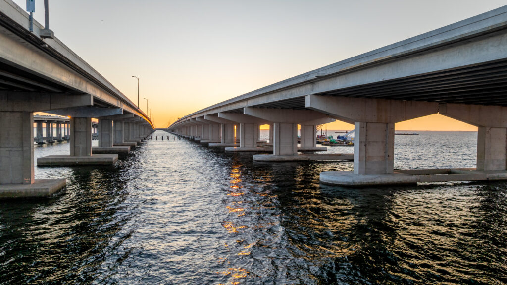 Sunset over the Howard Frankland bridge