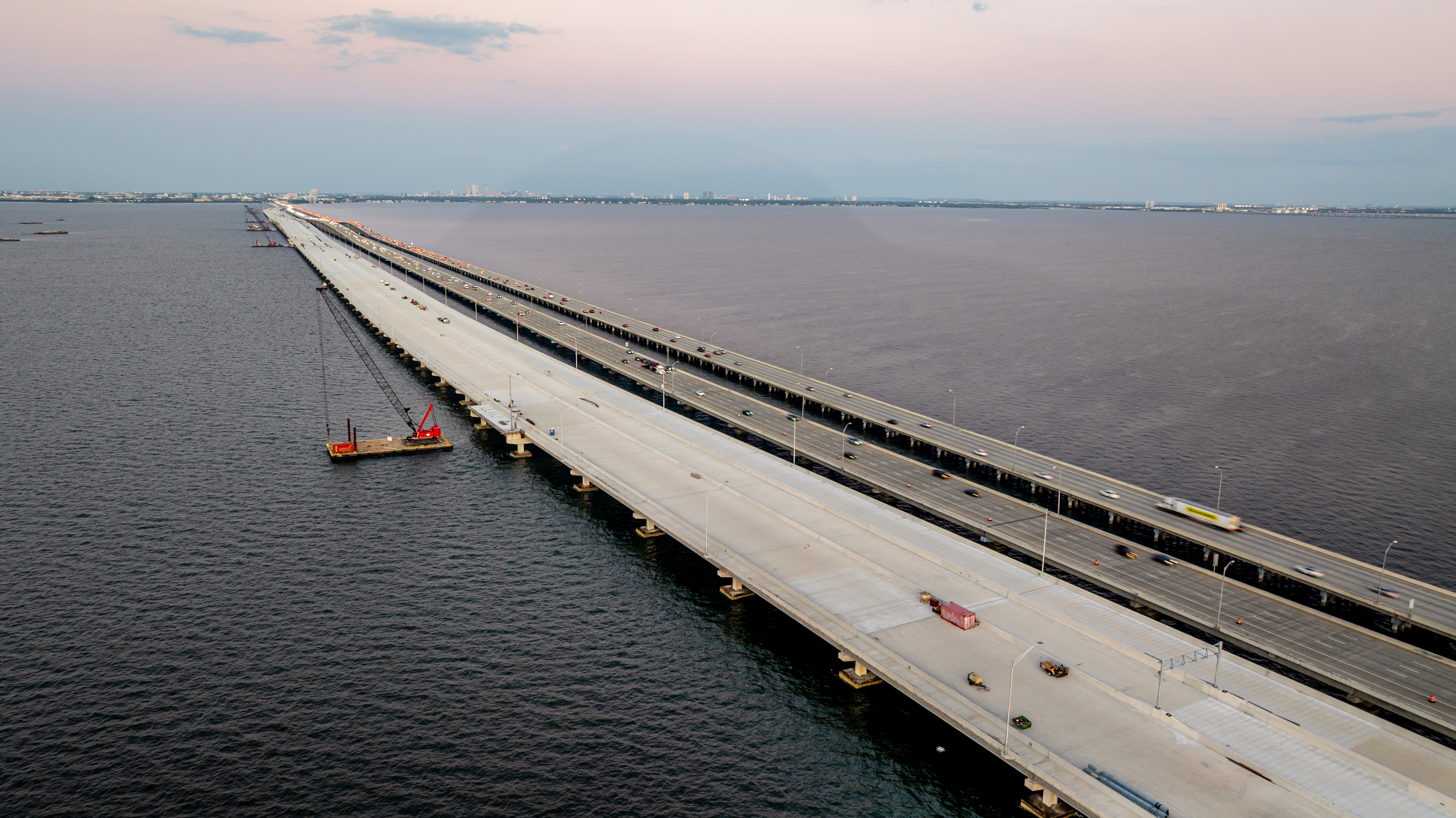 Aerial view of the Howard Frankland bridge