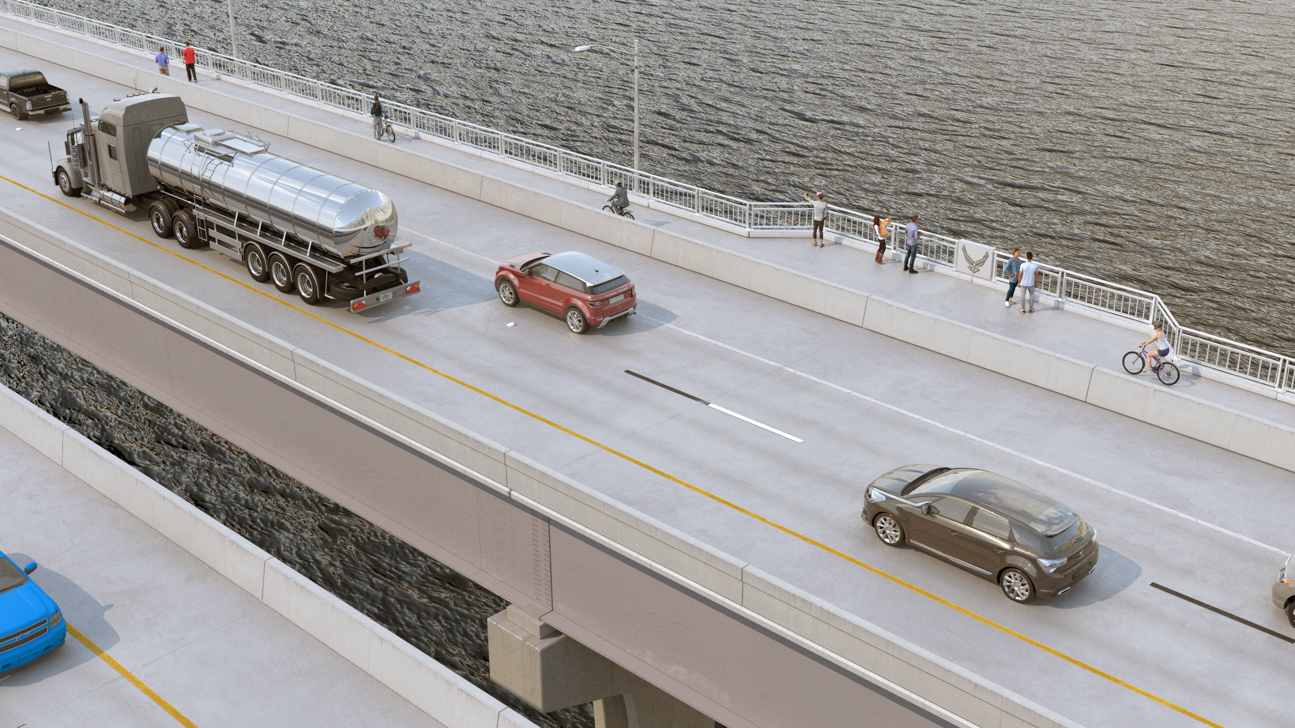 Traffic flow view of the Dupont Bridge