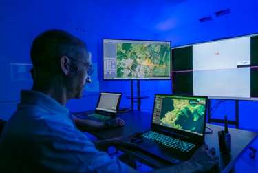 CUAS - Man on computer using system 