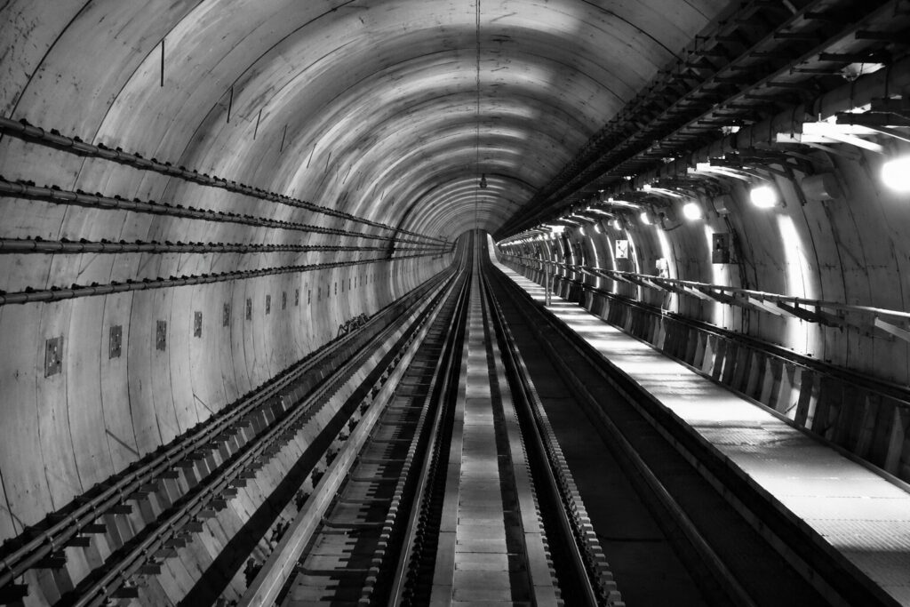 Underground tunnel along a Doha Metro line supported by Parsons.