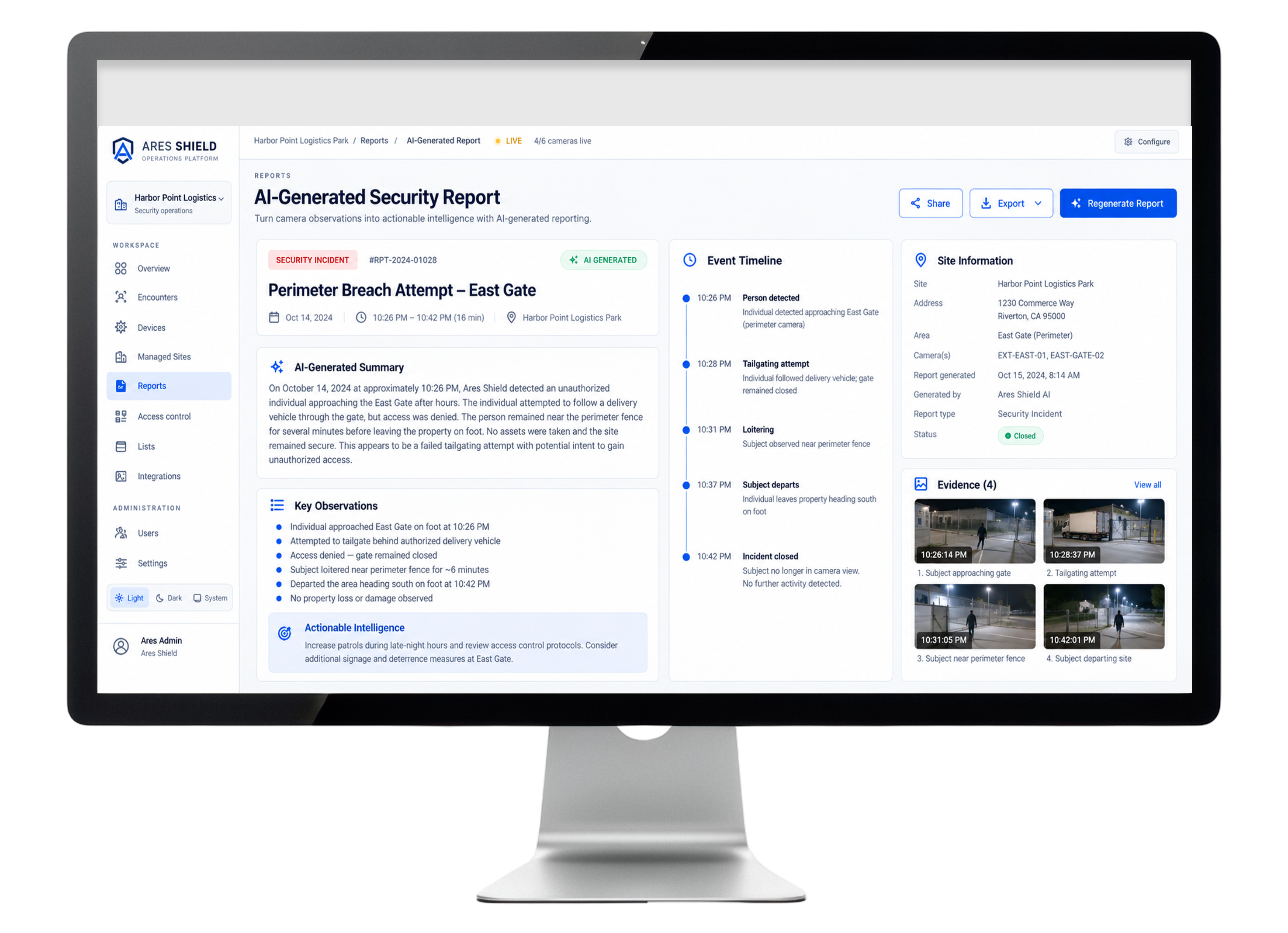 Ares Shield AI-Generated Reporting