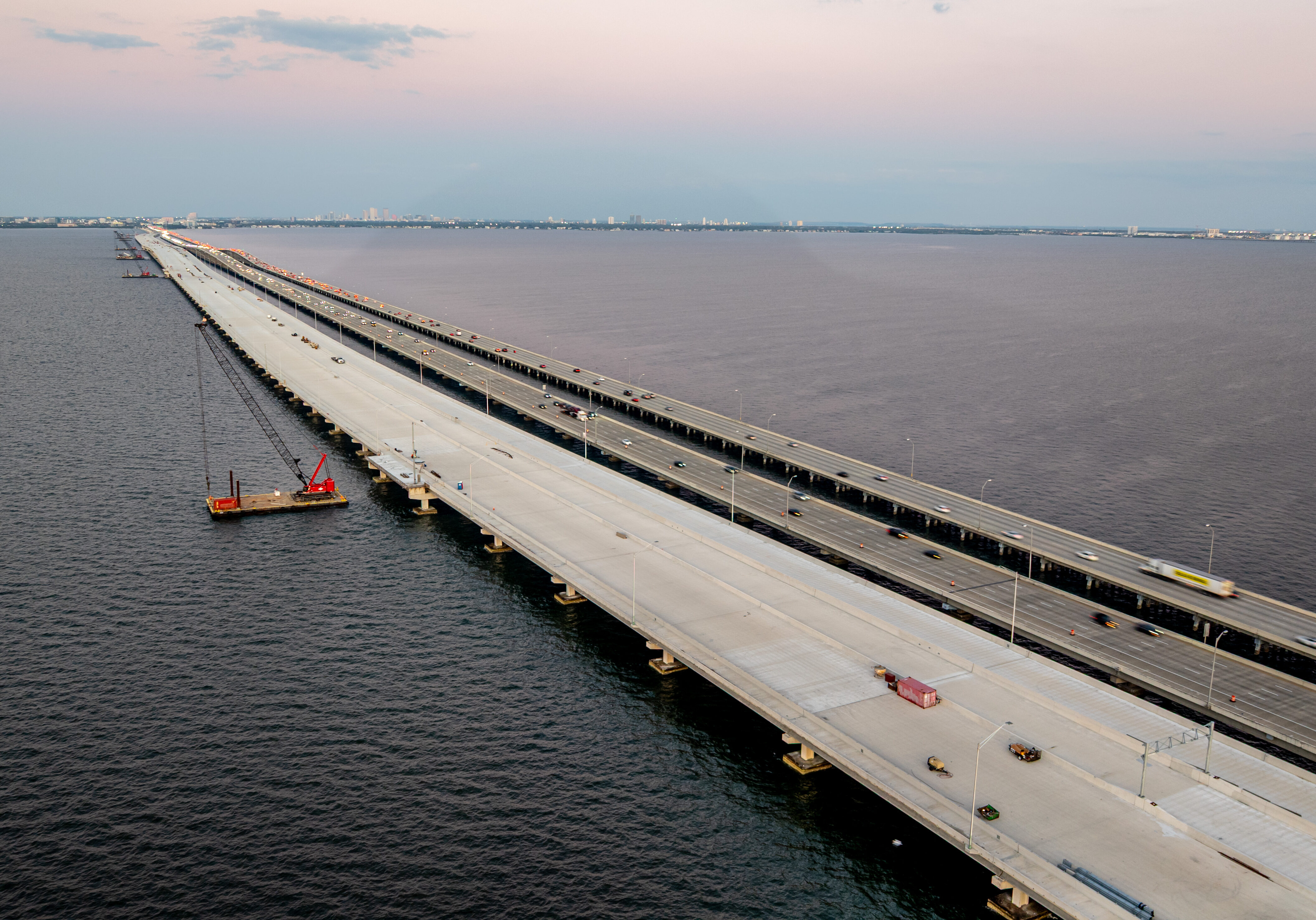 Aerial view of the Howard Frankland bridge