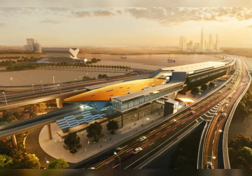 Blue line Metro in Dubai